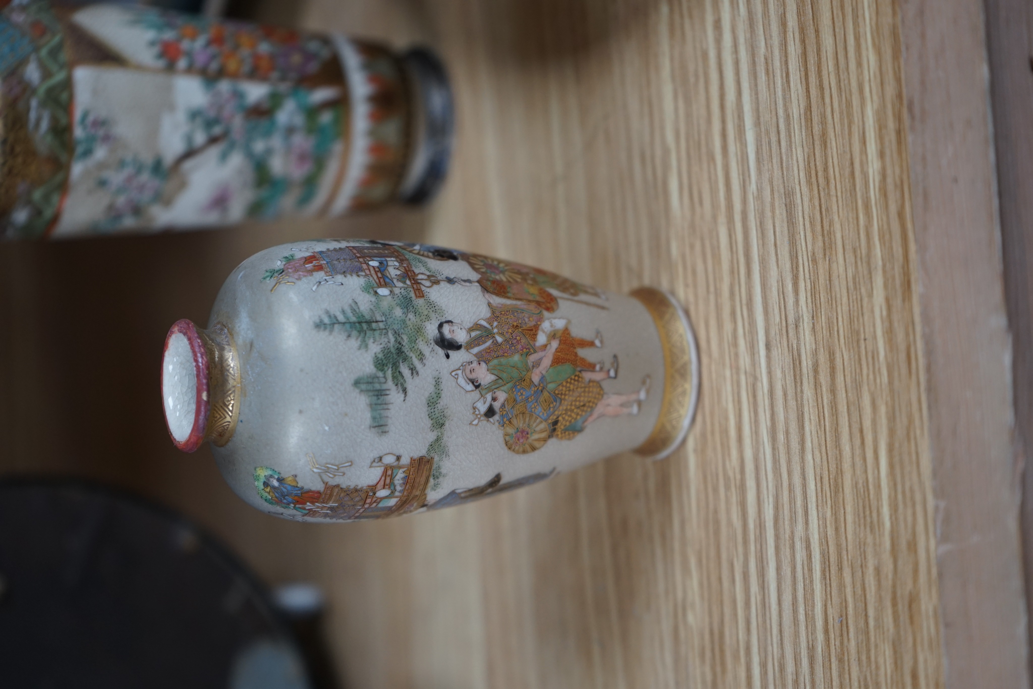 Japanese satsuma wares, Meiji, signed.